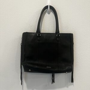 Rebecca Minkoff Leather Regan Satchel Tote In Black Missing Shoulder Strap GUC